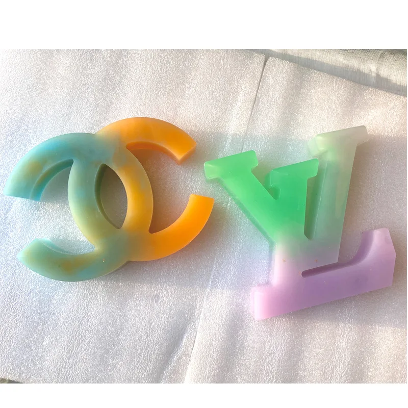 

Large Luxury CC GG Silicone Logo Designer Freshie Mold Candle Molds Moulds for Car Freshies Making Lux