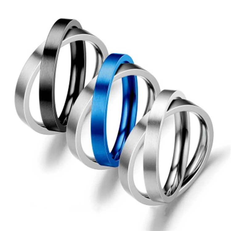 

Fashion Spinner Two Circle Silver Rotating Couple Anxiety Fidget Ring for Women