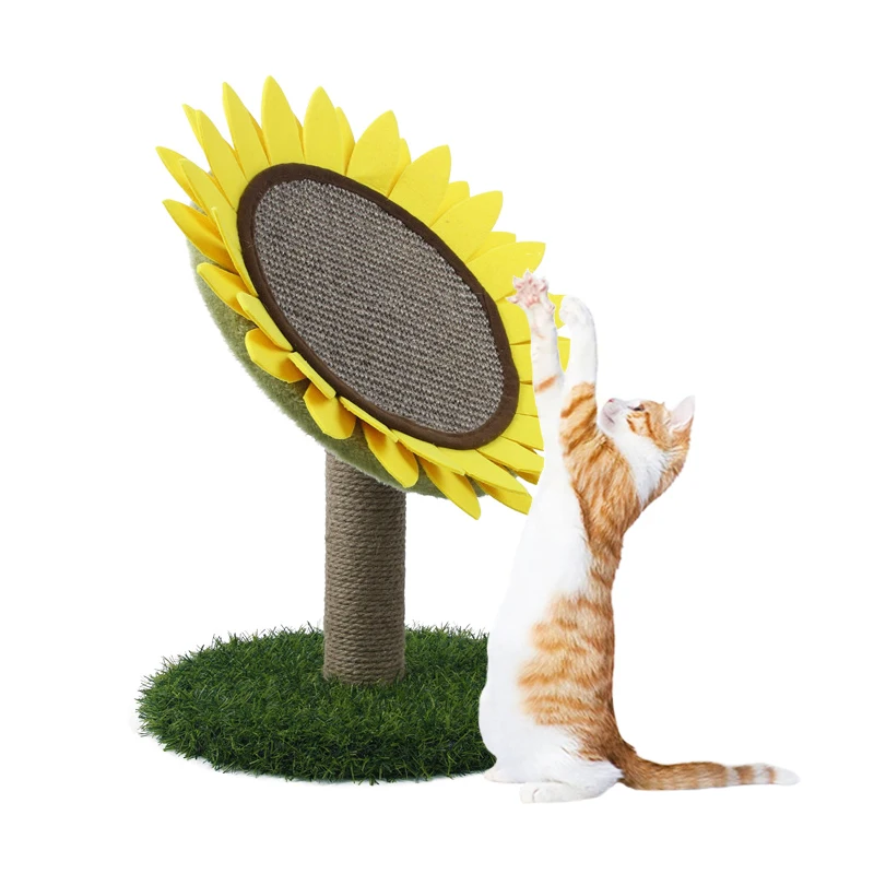 

Sunflower Shape Cat Scratching Post with Natural Sisal Rope Indoor Catnip Toy For Cat Durable Cat Scratcher