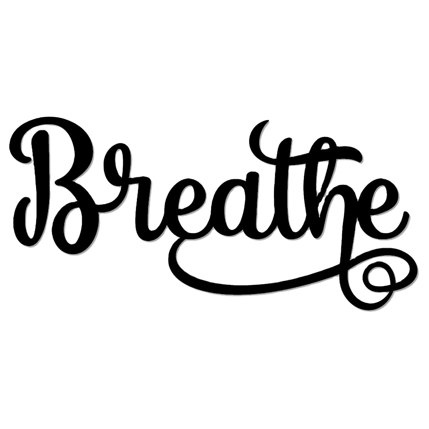 

Breathe With Yoga Poses Metal Wall Sign - Metal Home Decor Metal Art Wall Sign TY2612, Black