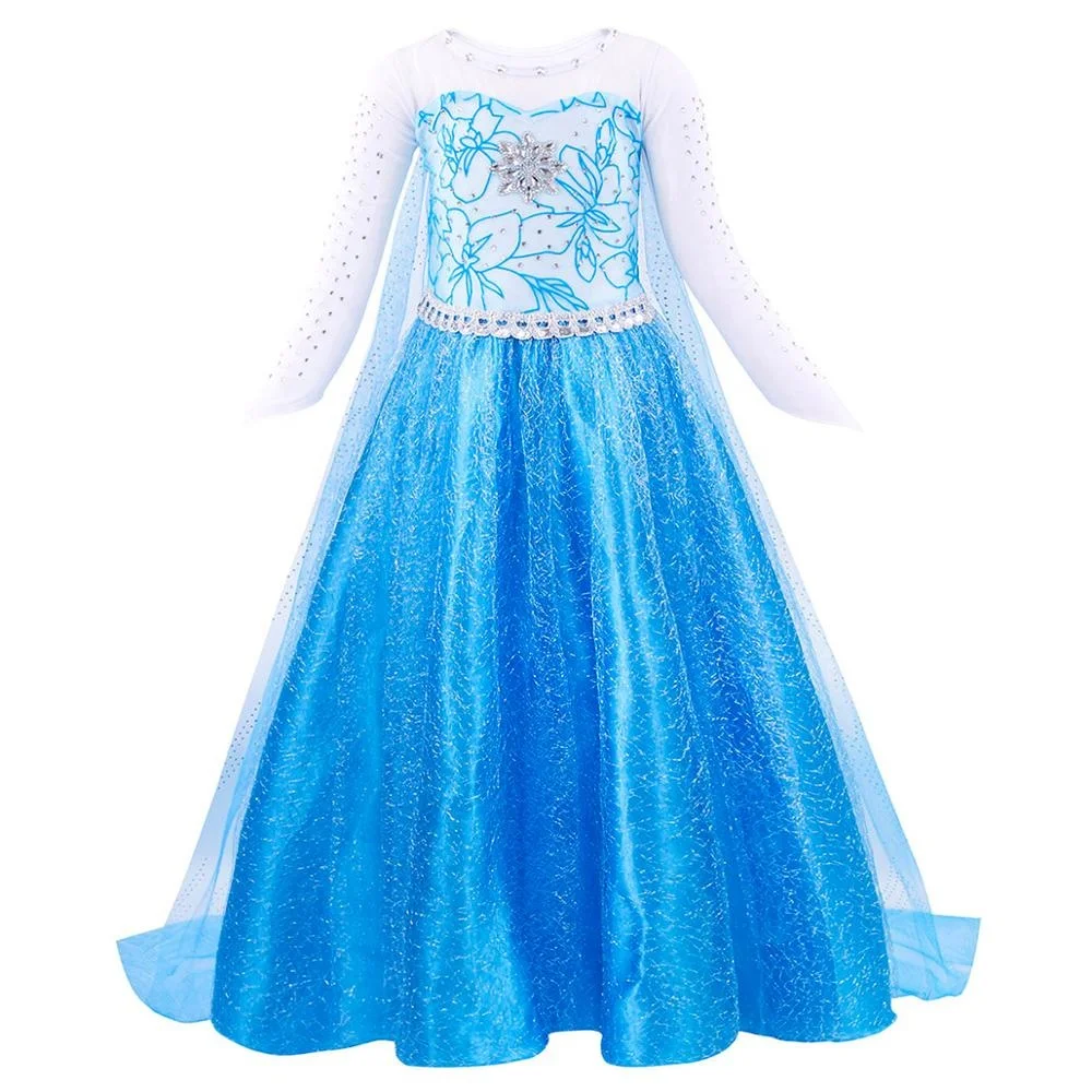 

Elsa Dress Princess TV & Movie Halloween Costume Cosplay Outfits Childrens Clothes Carnival Party Fancy Girls for Kids Clothing
