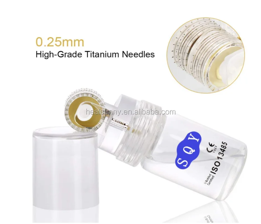 

Gold Tips Meso Roller Bottle for Skin Care 64 gold Needle Derma Stamp