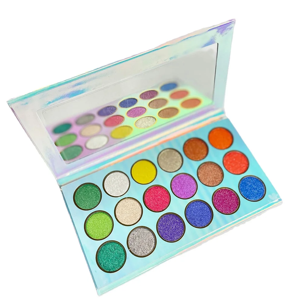 

18 Colors Pearlescent Colorful Eyeshadow Palette Private Custom Glitter Eyeshadow