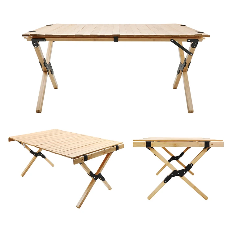 
2020 HOMFUL Folding Camping Wood Table for beach, picnic, camp or as a gift 