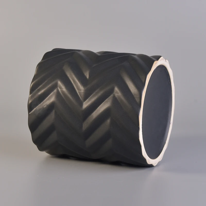 Matte Black Ceramic Candle Jar