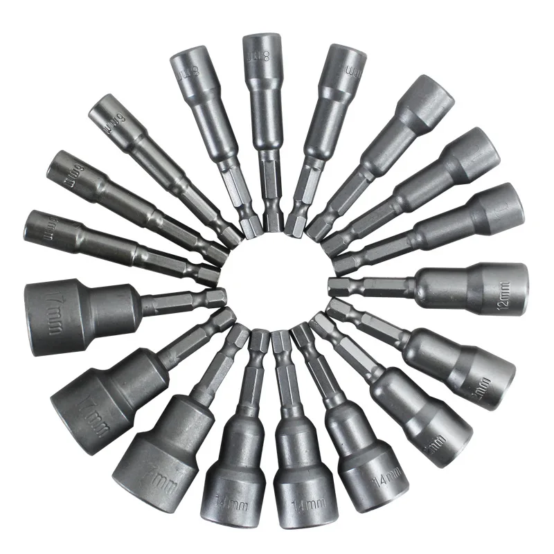 6-19mm Magnetic Hexagon Handle Socket Wrench Bits Set Electric Hand Drill Bit Screwdriver Steel Power Screw Drivers Adapte Kits
