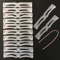 

New 12 Pairs Silicone Permanent Makeup Eyebrow Stencil With Strap Adjustable Eyebrow Shaping Template Stencil Tool Microblading