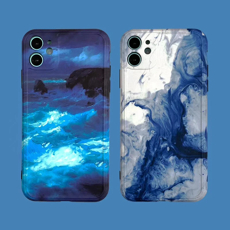 

Fashion brand Waves Lens protection IMD Silicone Soft 2020 New Phone Case Cover for iPhone 11 Pro Max, Black