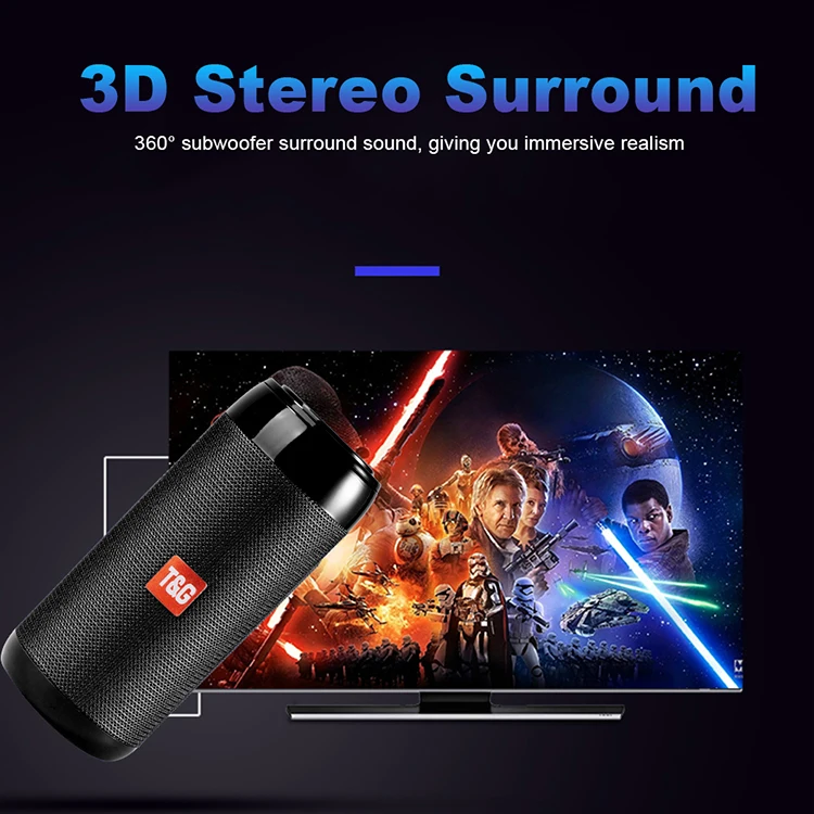 Portable wireless speaker tg113c camping light radio wireless microphone tws portable bass waterproof party bluetooth speaker - ANKUX.COM