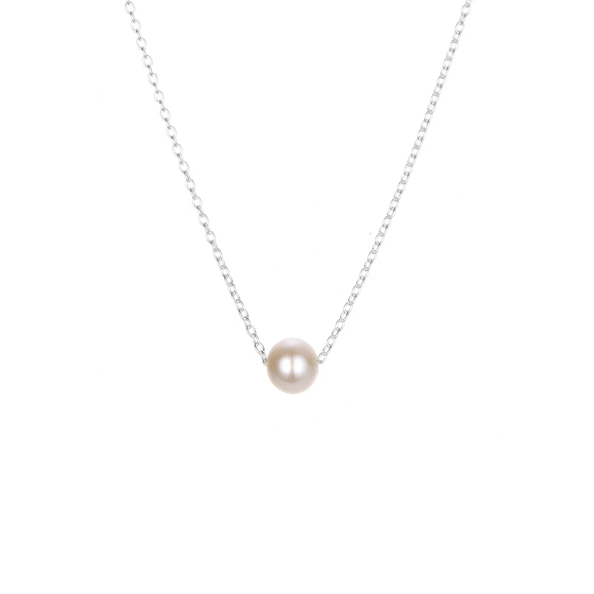 

eManco Classic Stainless Steel Necklace Simple Imitation Pearl Choker Necklaces for Women Minimalist Chain Necklace 2021 Jewelry