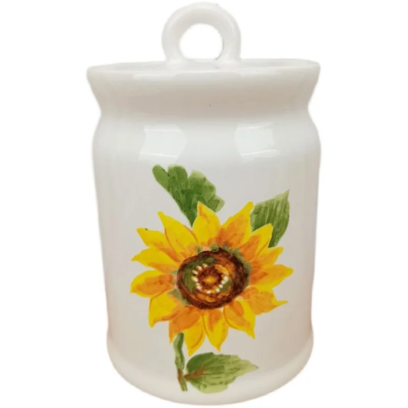 

Cute Design Ceramic Bottles Coffee & Tea & Sugar Jars 3 PCS Canisters Sets Storage Bowl With Lid, White with cute design