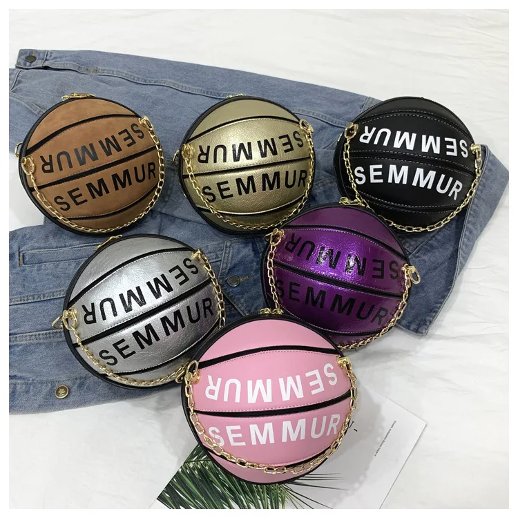 

Basketball shape new fashion personality round women bag versatile one-shoulder cross-body bag