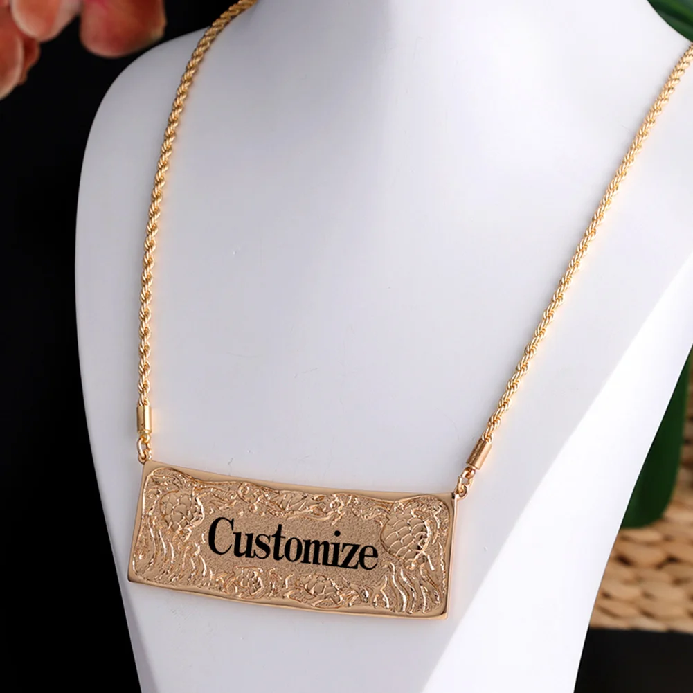 

Cring CoCo Personalized Name Plate polynesia jewelry 14k gold jewelry wholesale hawaiian jewelry custom Name necklaces