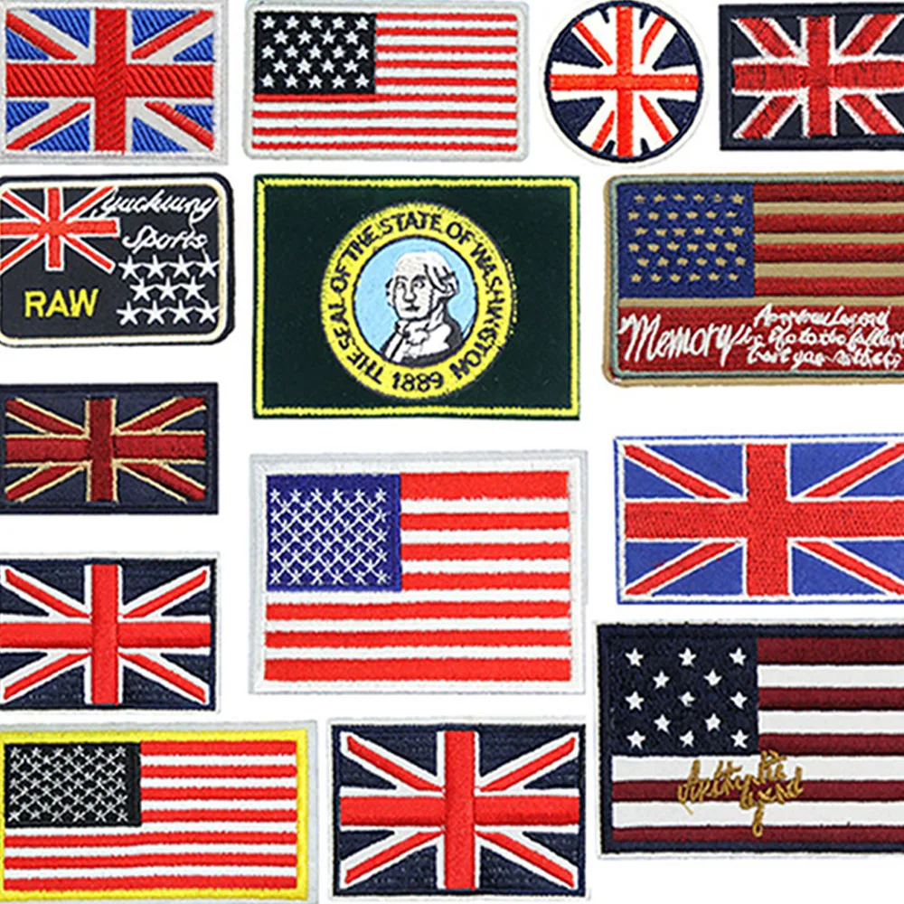 

Custom Iron on Sew on USA Australian American Mini Patch Embroidered Country Iron Flag Patch for Cloth