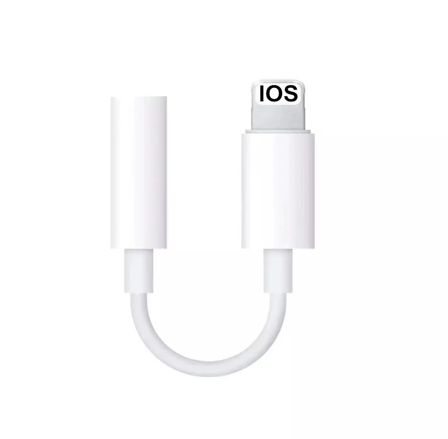 

headphone adapter audio otg splitter for apple 8pin to 3.5mm earphone jack aux adapter cable for ios, White