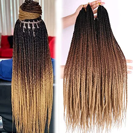 

Hot sell 24 inch 10 stands wholesale crochet braiding hair synthetic hair extension senegalese twist ombre box braids