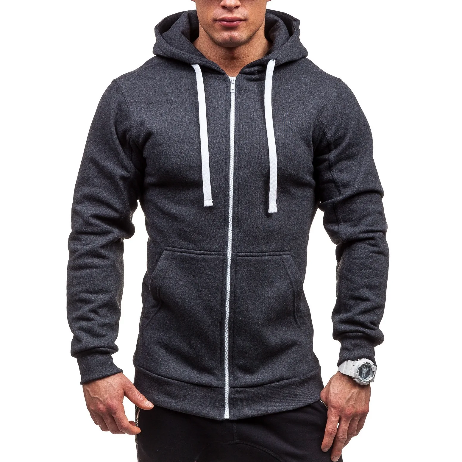 

Customized Men's Standard Full-Zip Hooded Fleece Sweatshirt zip up hoodie men with pockets, Multi colors