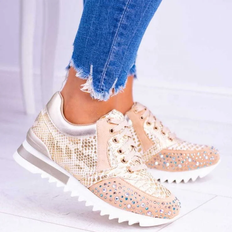 

Spring new hot sale hot style casual rhinestone fashion large size ladies sports running shoes wholesale in Europe and America, Black,silver,gold