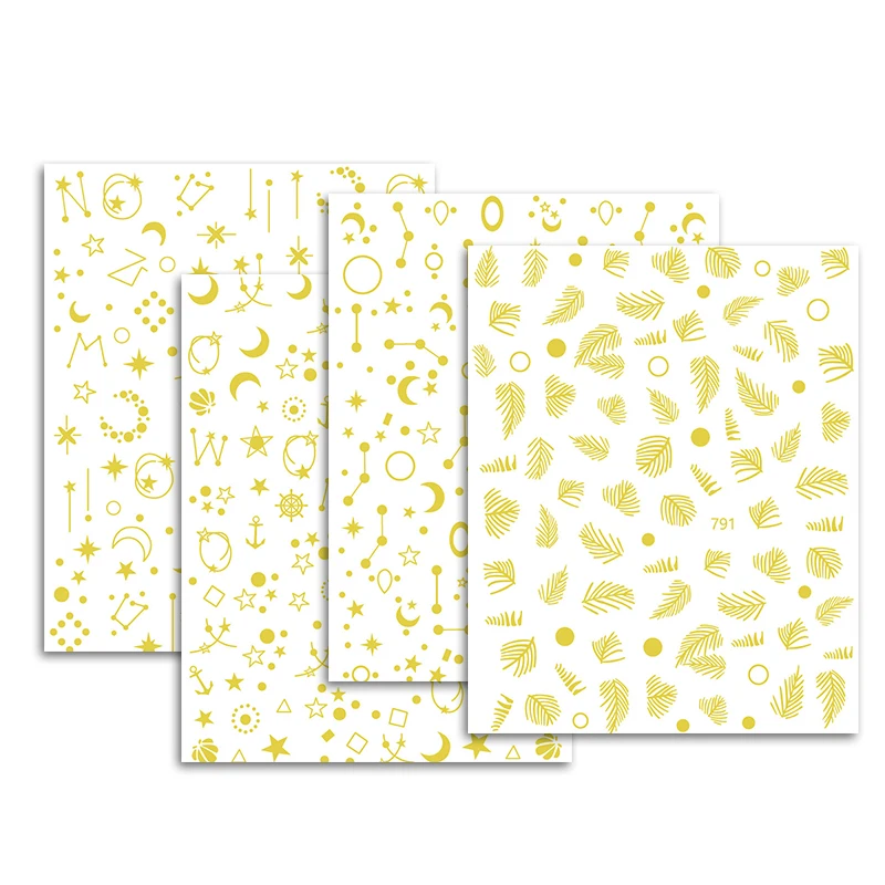 

Wholesale gold silver Metallic Self-Adhesive Nail Stickers for Women