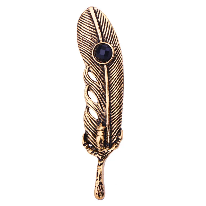 

Jachon Retro men's coat to act the role of eagle claw feather overbearing personality joker leaf brooch, As picture