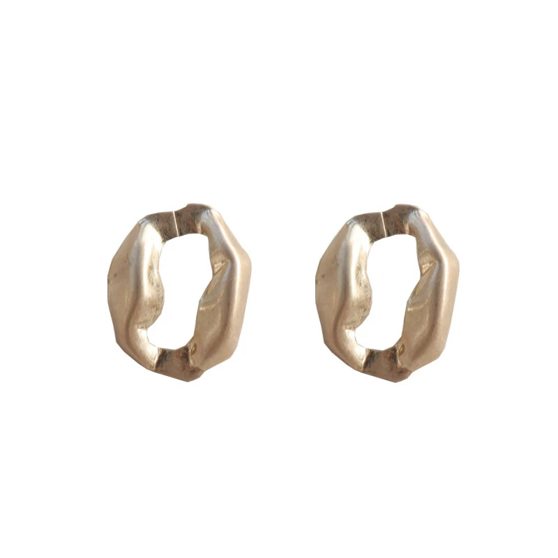 

Luxury Statement Earrings Matte Metal Gold Geometric Irregular Stud Earrings For Women, Colorful