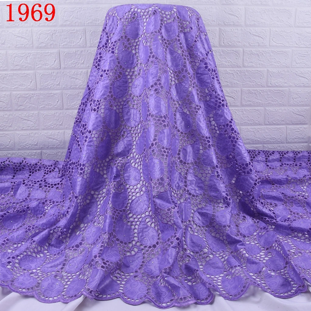 

Embroidery Purple Bazin Cord Lace Fabric With Beads Wholesale Free Shipping Bazin Brode Lace 1969