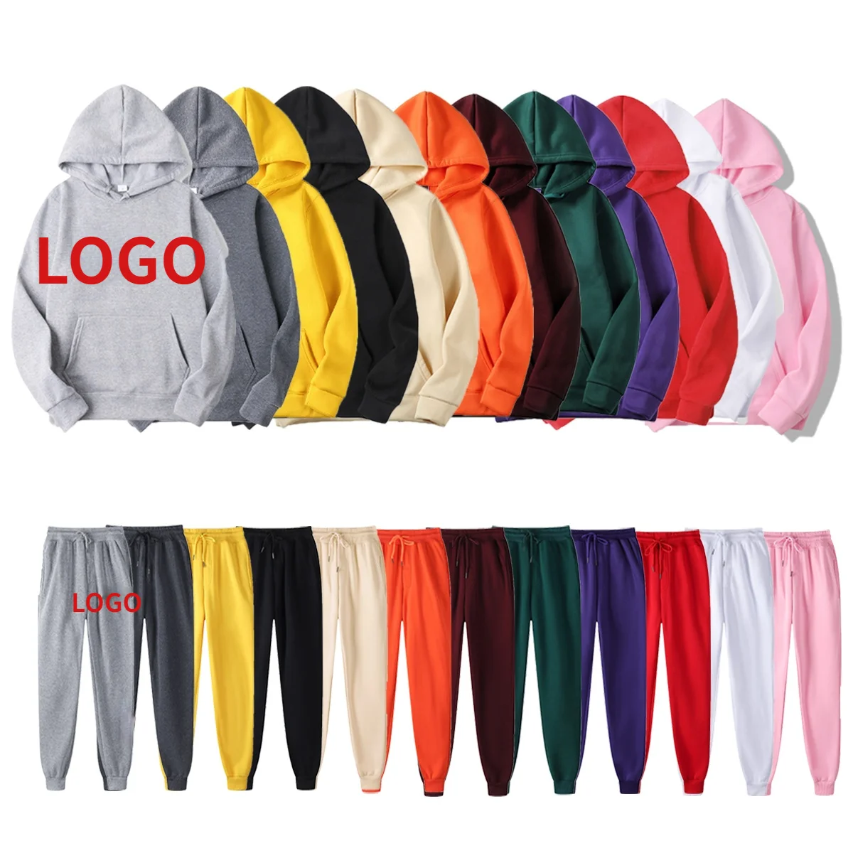 

Custom Logo Fitness Mens Women Pullover Jacket Gym Pant Sport Wear Jogging Men Tracksuit Sweatshirts Sweatpants Men's Hoodies