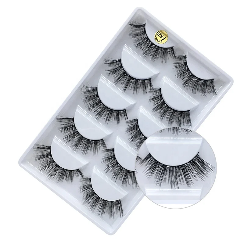 Best Supplier  Different Type Fashion Natural Handmade Black Color 3D Mink 5 Paris False Eyelashes