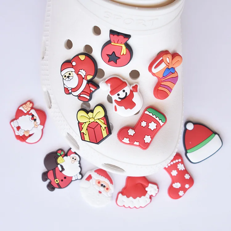 

PVC Soft Croc Charms Christmas Shoes Accessories for Crocs Clogs Decorations Santa Claus Kids Gift Shoes Buttons