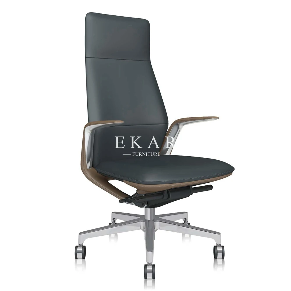 Postmodern Style Mid-Back Faux Leather Office Chairs Fashionable And Simple Swivel Chair manufacture