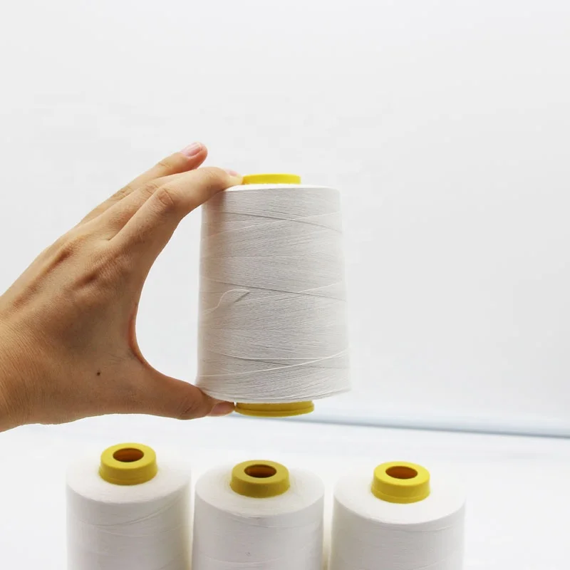 

Wholesale High Tenacity Sewing Machine 100% Cotton Yarn Sewing Threads, Raw white