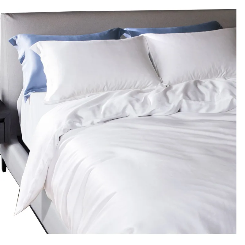 500 Thread Count Luxury Hotel Bed Sheet Duvet Cover Solid Pattern For