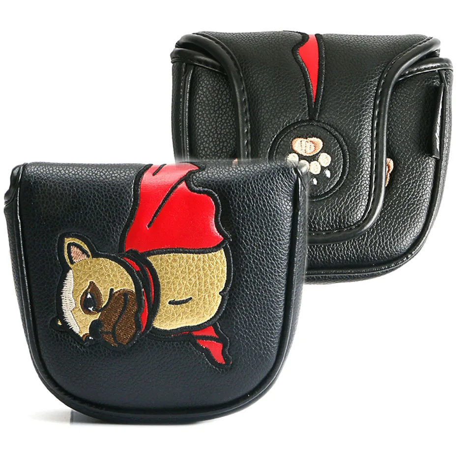 Hot sales PU Leather with Magnets putter covers custom golf clubs putter mallet covers