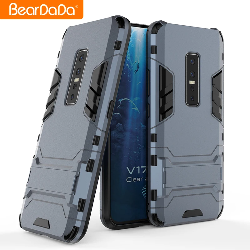 

Most Popular Hot promotional gift Iron Bear Shockproof Full Protection Hard Kickstand Mobile Phone Case For Vivo V17 Back Cover