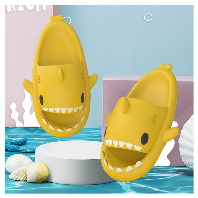 

#2022 Best Seller#Parent-child family Couple shark slippers dropshipping funny cute Adult shark sandal slippers shark slides