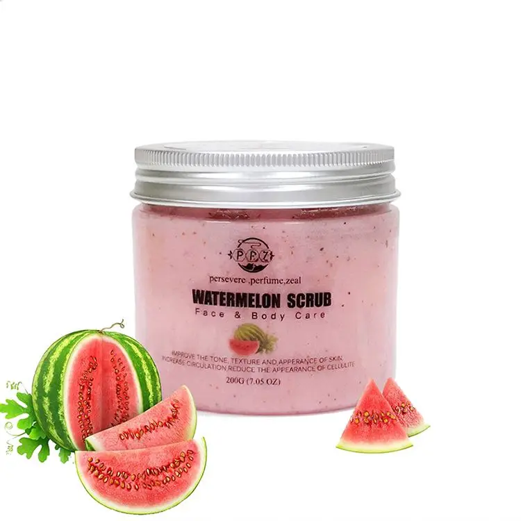 

Custom Label New Design Natural Organic Exfoliating Dead Sea Organic Whitening Body Scrub Watermelon Body Scrub