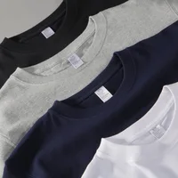 

300 gsm Men's Casual Cotton Crewneck Short-Sleeve Basic Pullover Sports Solid Customizable Super Quality t shirt T-Shirt