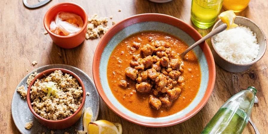 Side by side comparison of store-bought and homemade mole sauces