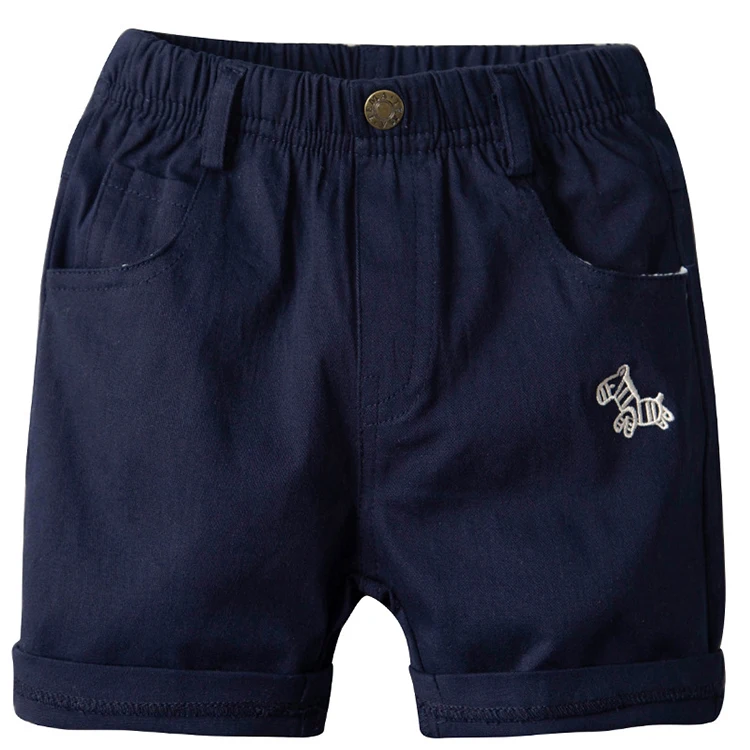 Summer boys shorts woven trojan embroidered casual pants 