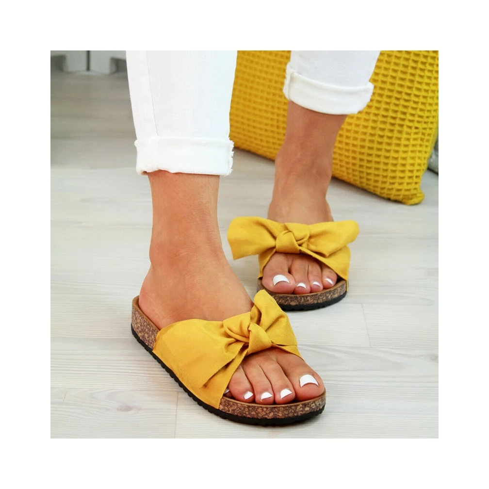 

China Customize Summer Women's Gold Flat Casual Slippers For Women