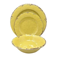 

Tableware Supplier 100% Melamine Plates Sets Dinnerware, Lightweight Golden Yellow Melamine Set Serving For 4