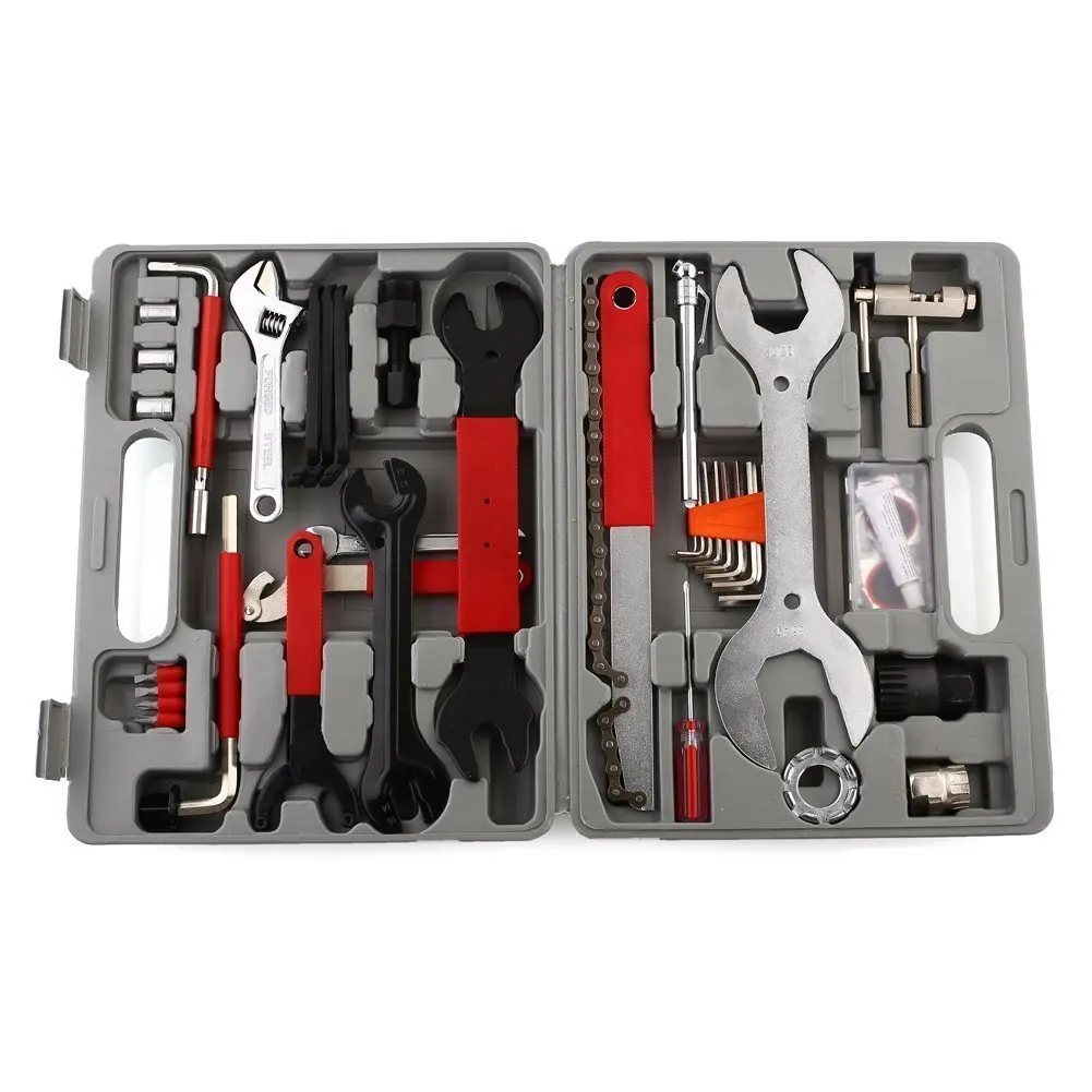 Details about   44 PCS Complete Bike Bicycle Repair Tools Tool Kit Set Home Mechanic Cycling US 