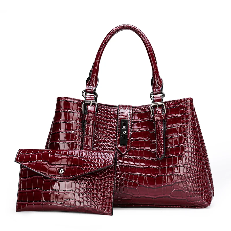 

High quality designer 2pcs simple trendy classy handbags set for women, Popular colors