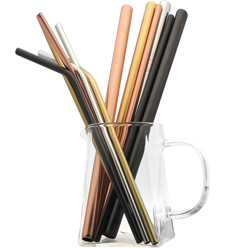 

Drinking Tool Stainless Steel Multicolor Straight Drinking Metal Smoothie Straw, Silver, gold, rose gold,black plated available