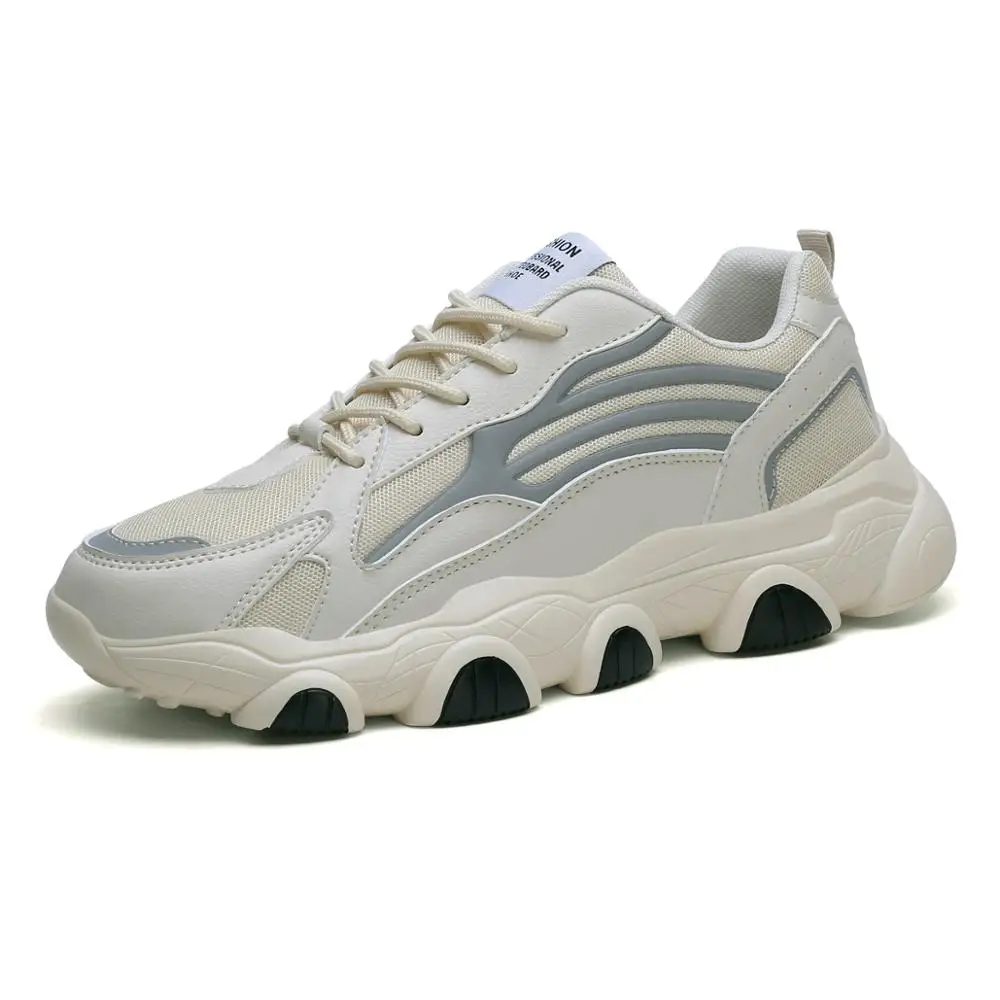 

2020 Men's Fashion Running Shoes Factory Price Comfortable Men Shoes Sneakers For Men, White black beige