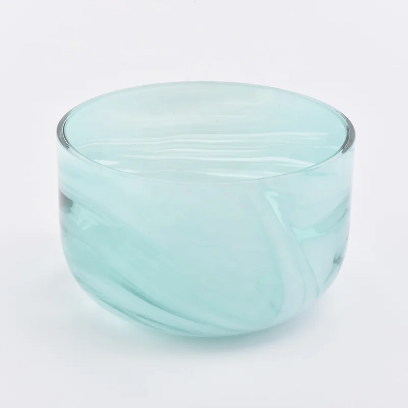 Marble Pattern Glass Candle Bowl Jars For Candle Making