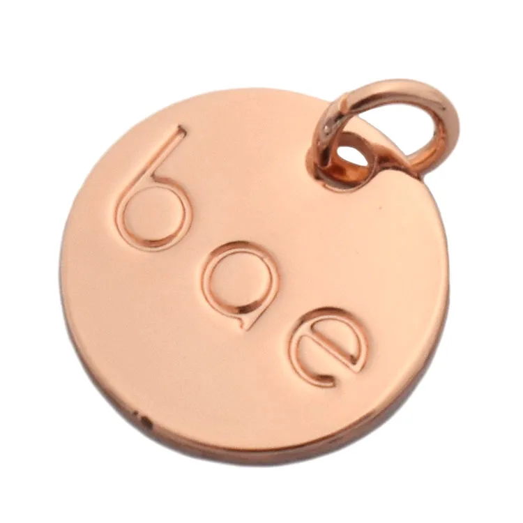 
Personal logo custom engraved logo charm beads jewelry tags for bracelet 