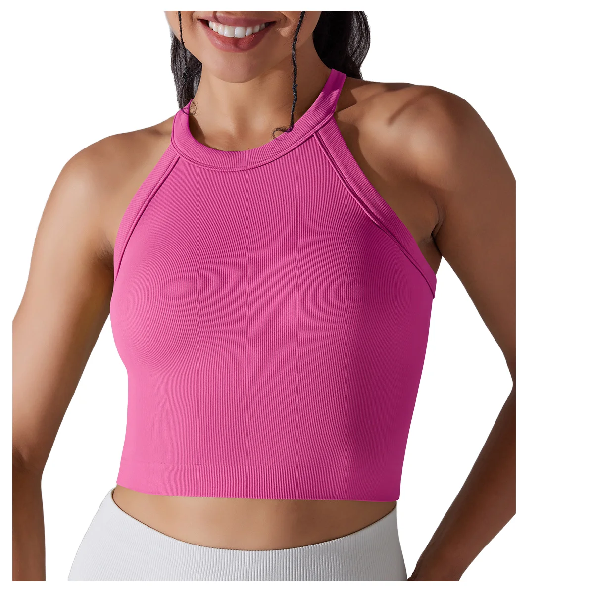 High-Impact支撑高领挂脖式Spandex Nylon Sports Bra