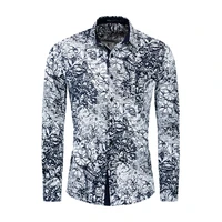 

clothing manufacturer trending 2019 hot selling long sleeves casual shirt floral print shirt men