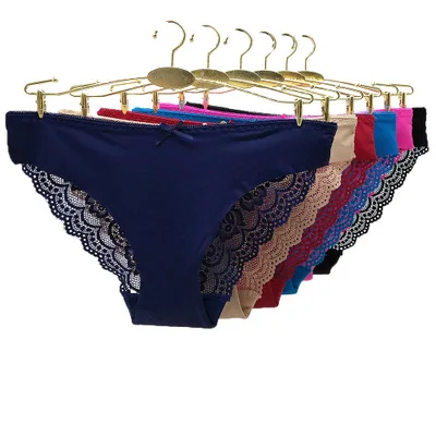 

Factory Cross-border Supply Of Ice Silk Nylon Ladies Underwear Amazon Wish Lace Underwear for Women For Wholesale